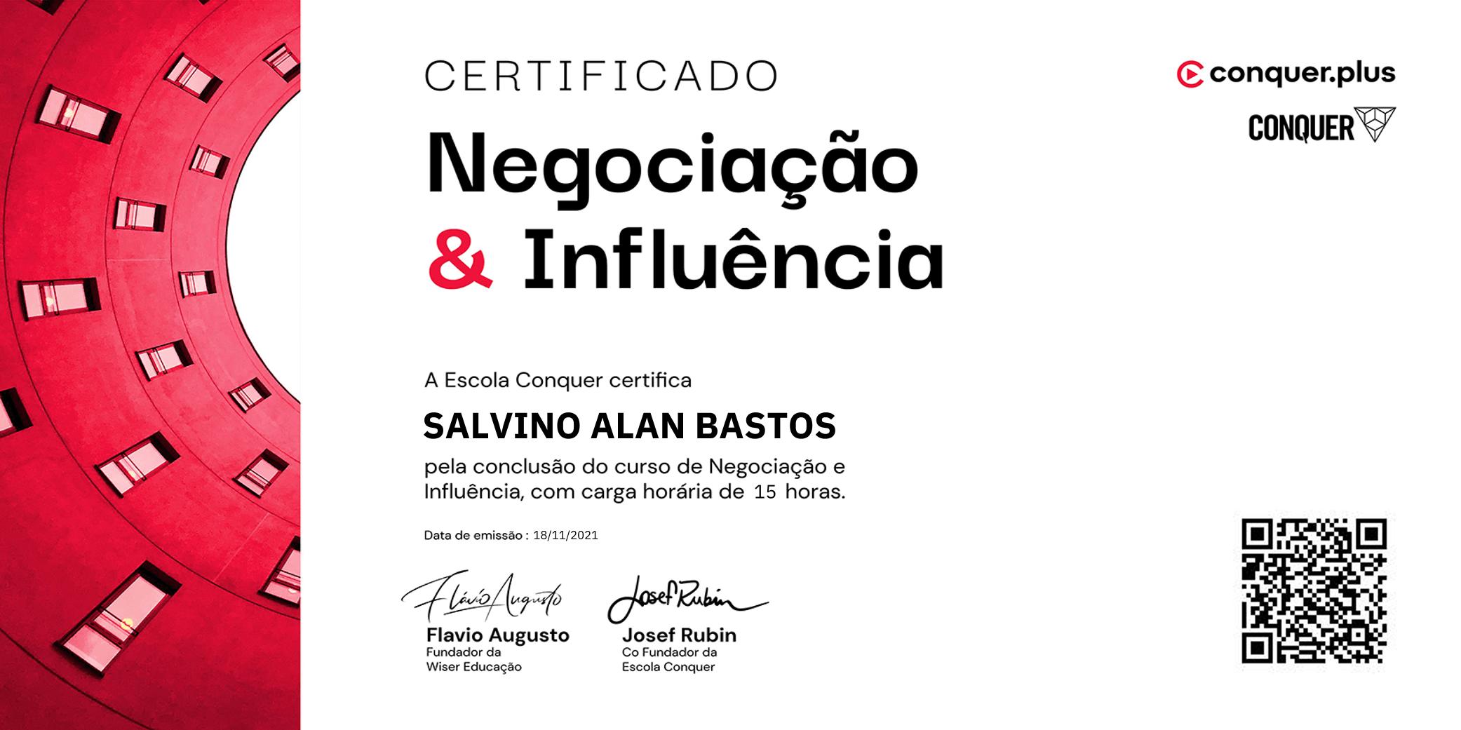 Certificado de Negociação e Influência